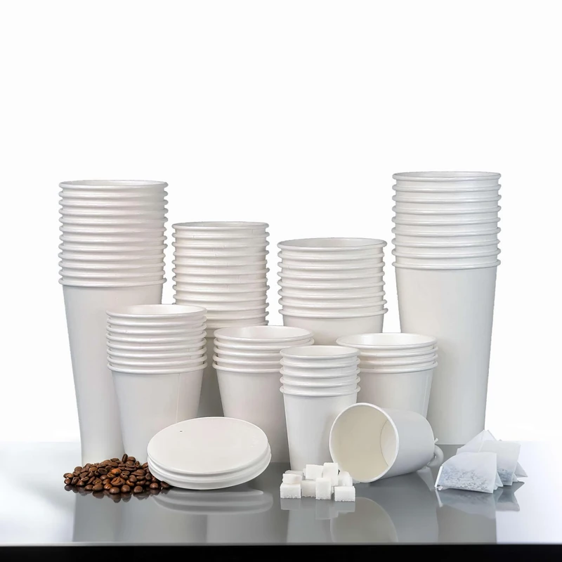 Nicoman Single Wall White Paper Cups for Hot & Cold Drinks Premium Disposable Coffee Tea Paper Cups, Perfect for Your Home, Café, Work, Parties or Outdoors - 8oz (1000 Cups)