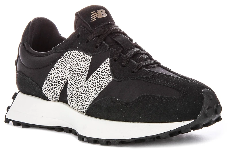 New Balance Women's 327 Shoes, Black/Sea Salt, 3/M