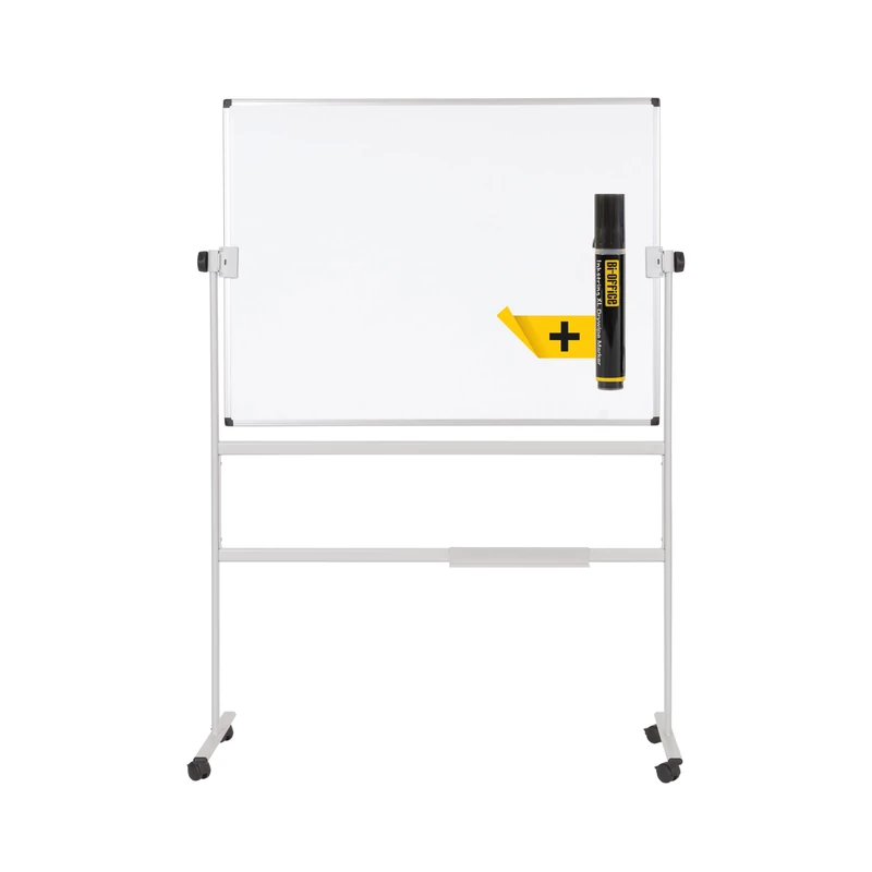 Bi-Office Revolving Whiteboard, 105 x 75cmDouble-Sided Non-Magnetic Surface, Steel Structure