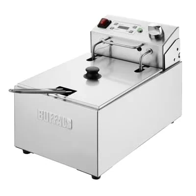 Buffalo Single Electric Fryer with Timer 5Ltr - Kitchen Commercial Stainless Steel Deep Fat Fryer Machine for Chips, French Fries, Donuts CU622