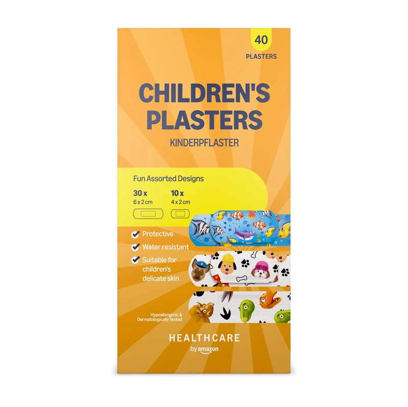 Healthcare By Amazon Children's Plasters 40 Plasters (Previously a Amazon Basic Care brand, same product)