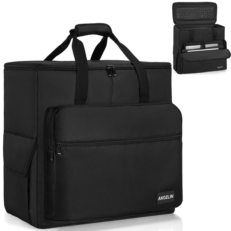 AKOZLIN Desktop Gaming Computer Tower PC Chassis Carrying Case Travel Storage Bag for Keyboard Mouse Accessories