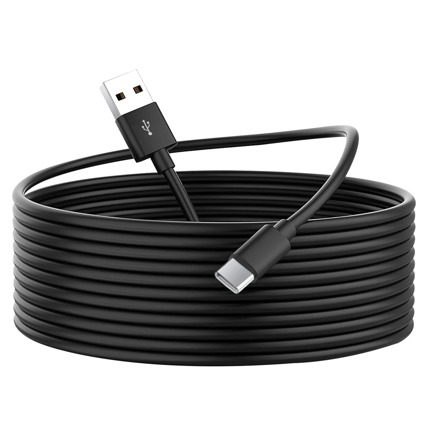 OXZEEWEE 5M USB C Power Extension Cable for Home Security Cameras or Devices, USB A to USB C Durable Charging and Data Sync Cord-Black