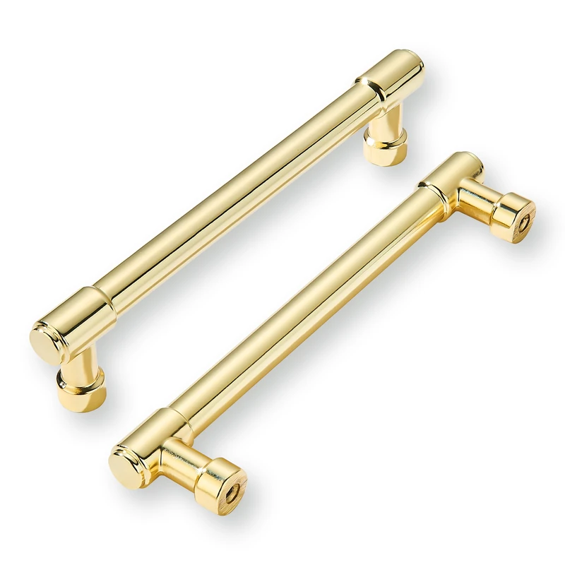 khtumeware 10-Pack 6inch Hole Center Polished Brass Cabinet Pulls Heavy Duty Cabinet Handles for cabinets Dressers