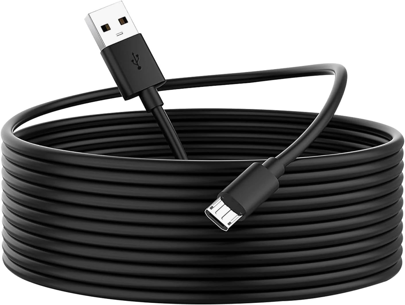 OXZEEWEE 5M Micro USB Power Extension Cable for Home Security Cameras(Wyze Cam,Kasa Cam,Yi Cam, Nest Cam,Blink,Furbo Dog and More), USB A to Micro USB Durable Charging and Data Sync Cord-Black