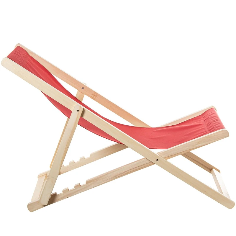 Alexandra House Living Folding Hammock White Red 61 x 103 x 96 cm Fabric - Image 1