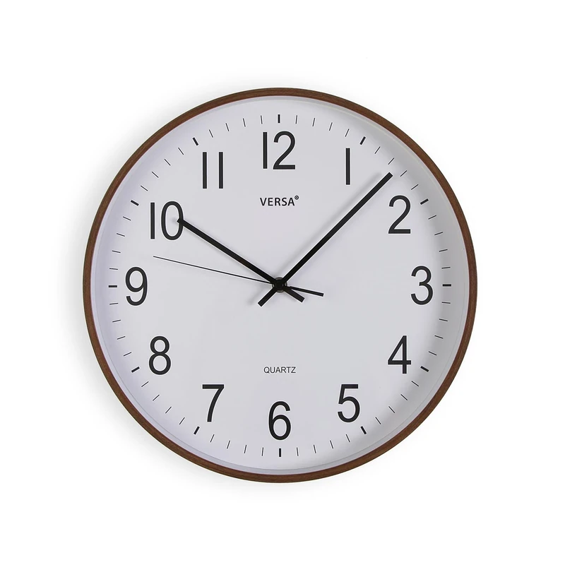 Versa Wall Clock Plastic Quartz Wood MDF 5 x 35 x 35 cm