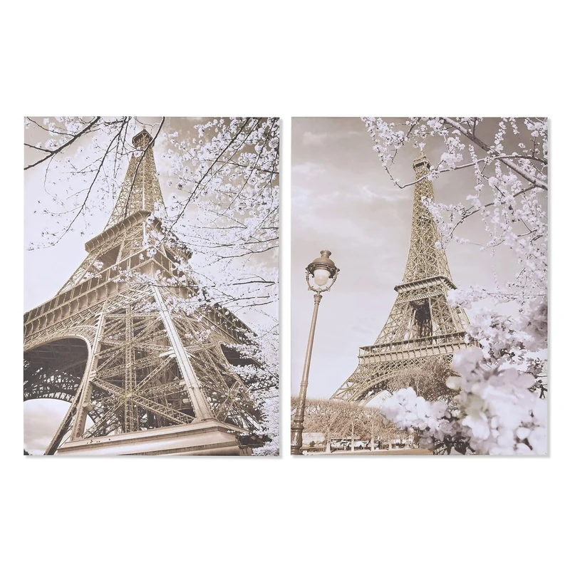 Home ESPRIT Black White Gold Paris Loft Picture 60 x 2.5 x 80 cm (2 Units)