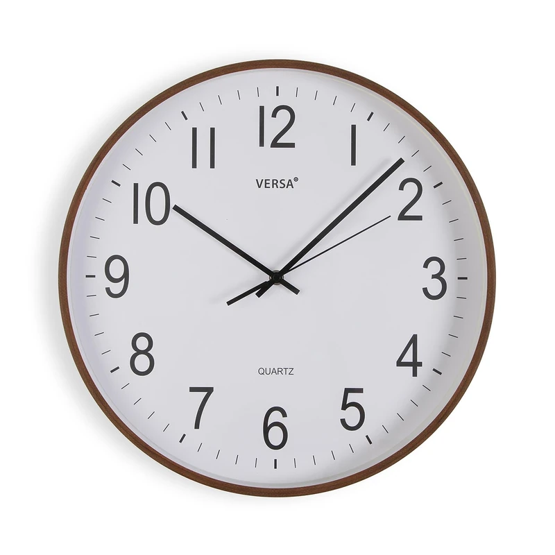Versa Wall Clock Plastic Quartz Wood MDF 5.5 x 40 x 40 cm