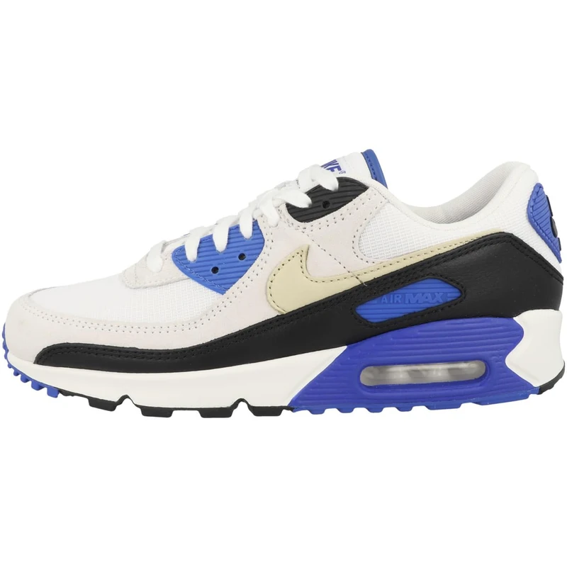 NIKE HF3449-100 Air Max 90 Premium Men White/Khaki-Racer Blue-Black UK 5.5