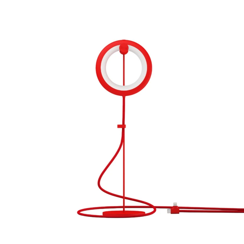 BILY Portable LED Reading Light with Perch, USB Socket with 3 Lighting Modes, for PC Laptop and Smartphone - Red