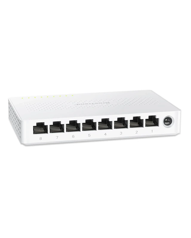 BrosTrend 8 Port 2.5Gb Ethernet Switch, Multi-Gigabit Unmanaged Network Switch for Gaming Office Home NAS PC, 2.5G Ethernet Splitter Hub Plug & Play, Fanless, Desktop Wall-Mount, Lifetime Protection