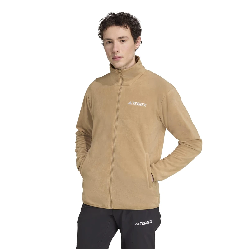 adidas Men's Terrex Multi Essentials Full Zip Fleece Jacket, Cardboard, S
