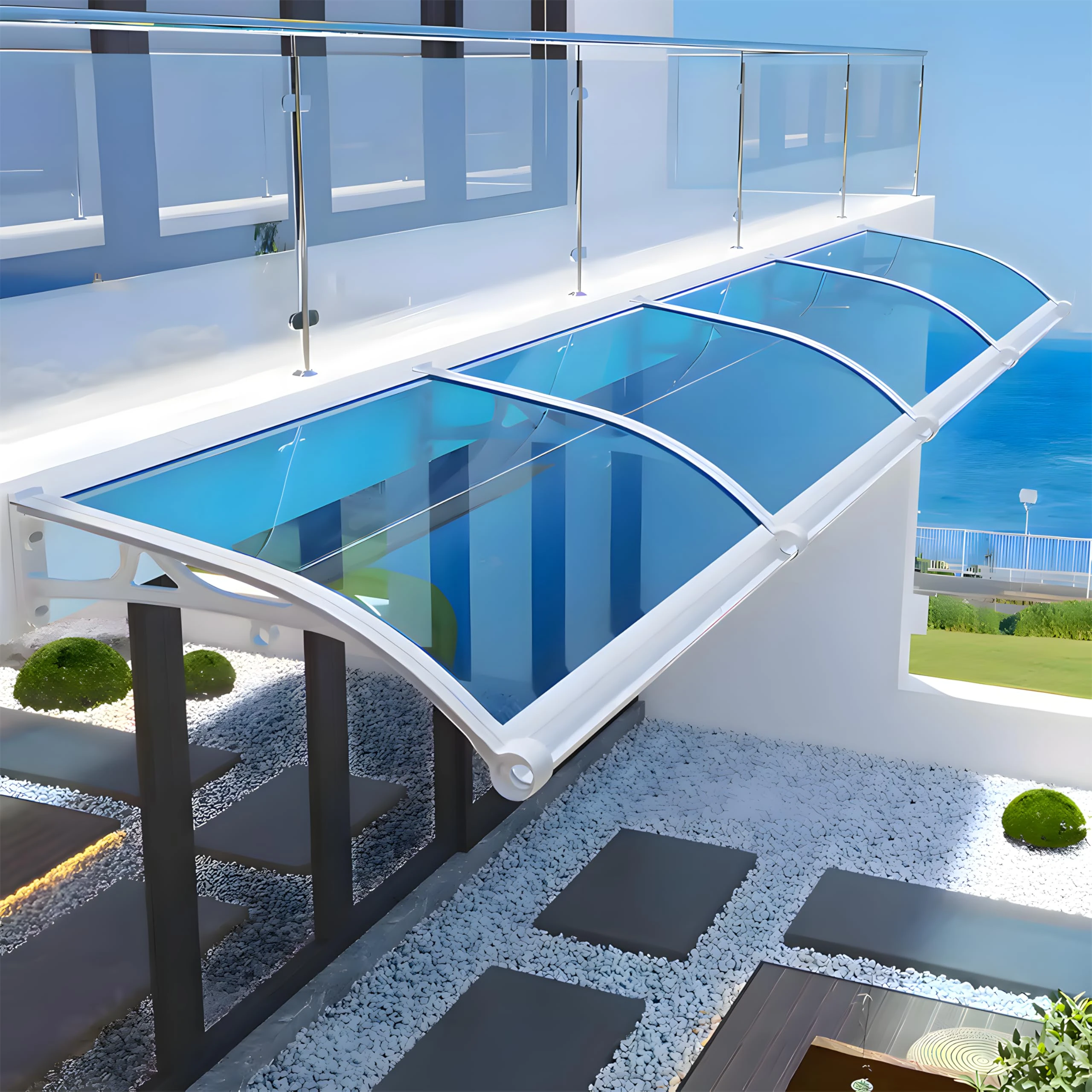 Brand Window Awning Canopy - Exterior Awning for UV, Rain and Snow Protection with Aluminum Bracket