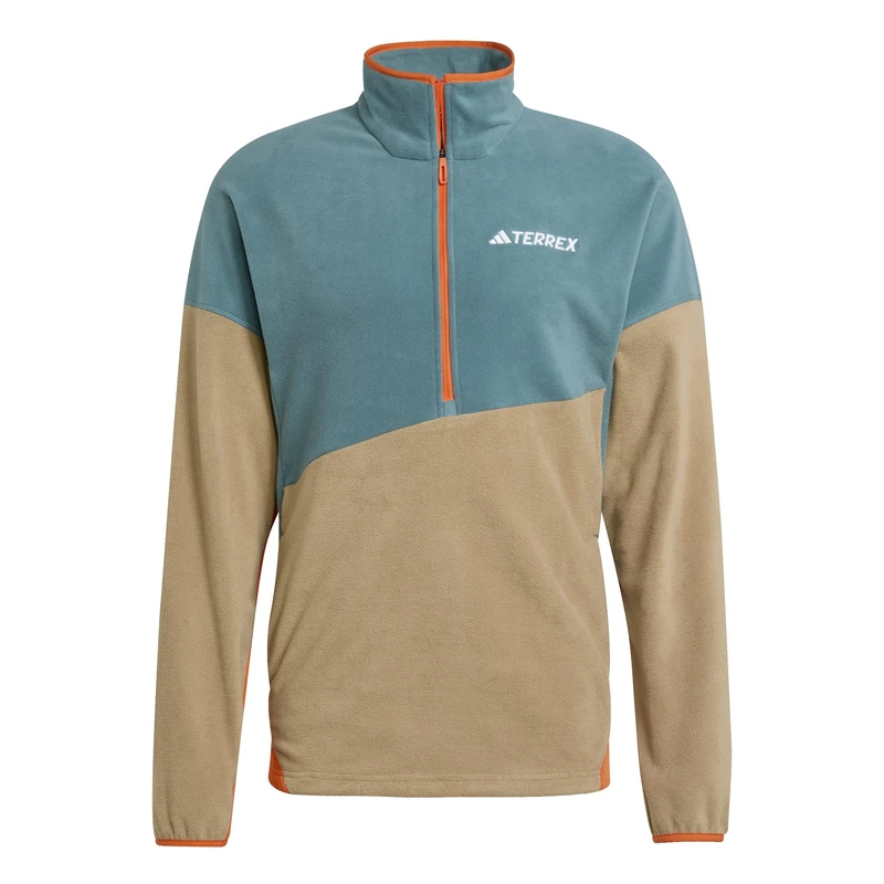 adidas Men's Terrex Multi CLIMAWARM Fleece Anorak, Preloved Teal/Cardboard/Semi Impact Orange, S