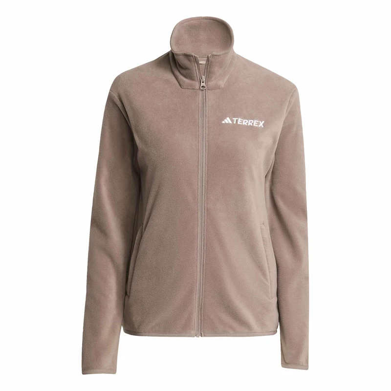 adidas Women's Terrex Multi Essentials Full Zip Fleece Jacket, Trace Brown, L