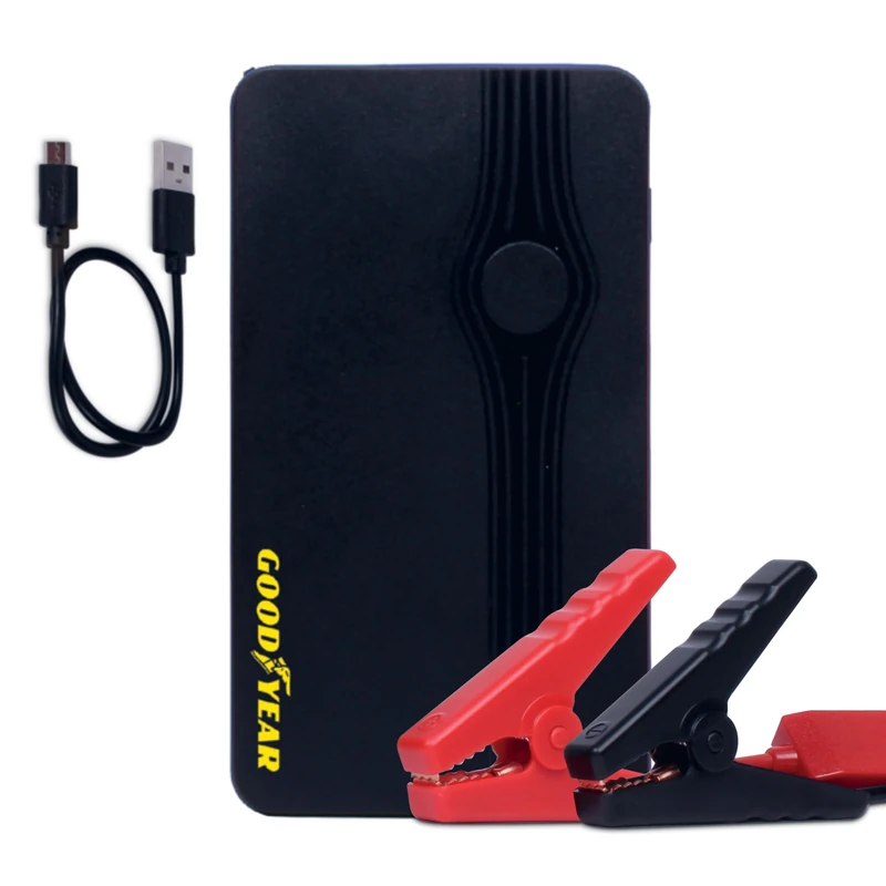 Goodyear Jump Starter, 8000 mAh Multi-Function Lithium Car Jump Starter for Petrol and Diesel, Power Bank Function, LED Flashlight with 3 Modes of Use