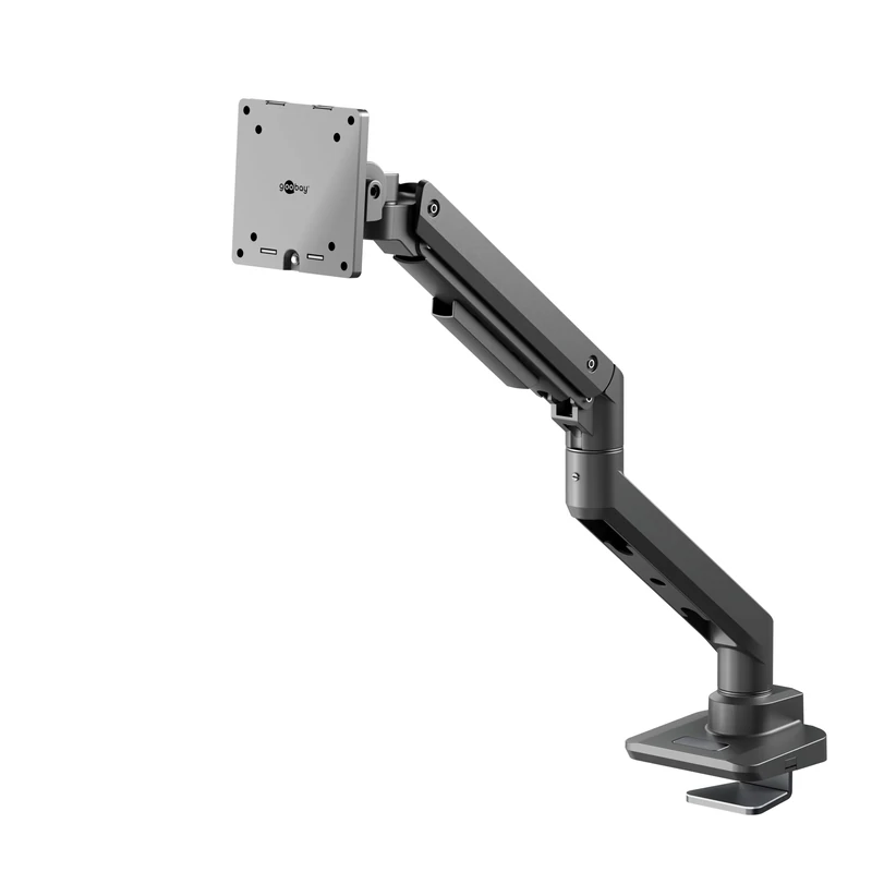 goobay Gas Lift Monitor Mount for XL Screens from 17 to 49 Inches (43-124 cm), Max. 20 kg, Gaming and Curved Monitors, VESA 75/100 mm, Black / 74416