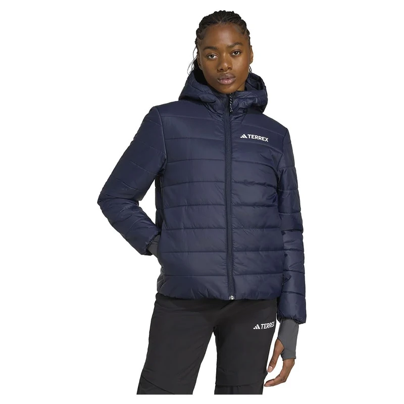 adidas Women's Terrex Multi Essentials CLIMAWARM Insulated Hooded Jacket, legend ink, XS