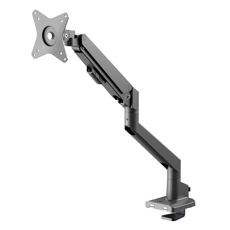 goobay Gas Lift Monitor Mount for Monitors from 17 to 32 Inches (43-81 cm), Max. 9 kg, Easy Snap-in Mounting of Arms, VESA 75/100 mm, Black / 70813
