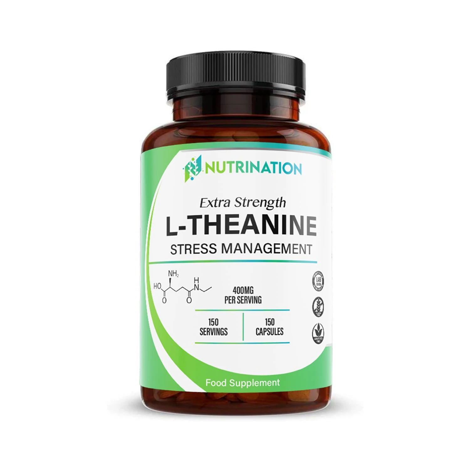 L Theanine 400mg Capsules - 99.6% Pure L-Theanine | 5 Months Supply - 150 Capsules | Supports Relaxation & Focus, Promotes Calm | Zero Additives, Vegan & Non-GMO | GMP - Certified, Lab Tested
