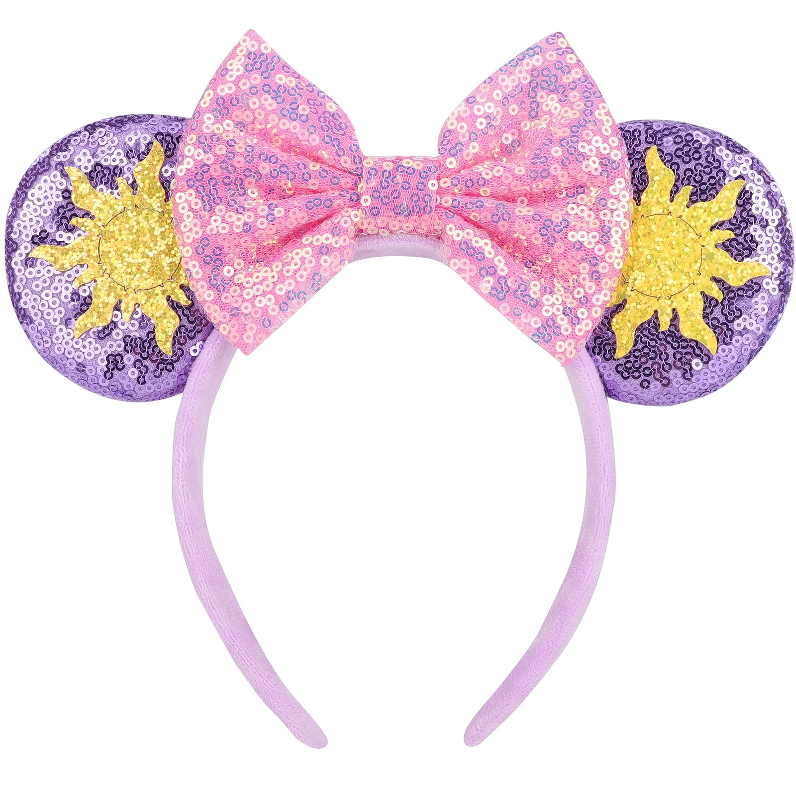 DRESHOW Mouse Ears Bow Headbands Glitter Party Decoration Cosplay Costume for Women