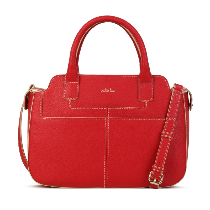 Kate Lee Women's Sac en Cuir Porté Bandoulière Dorielle Rouge Leather Bag, Red, Standard