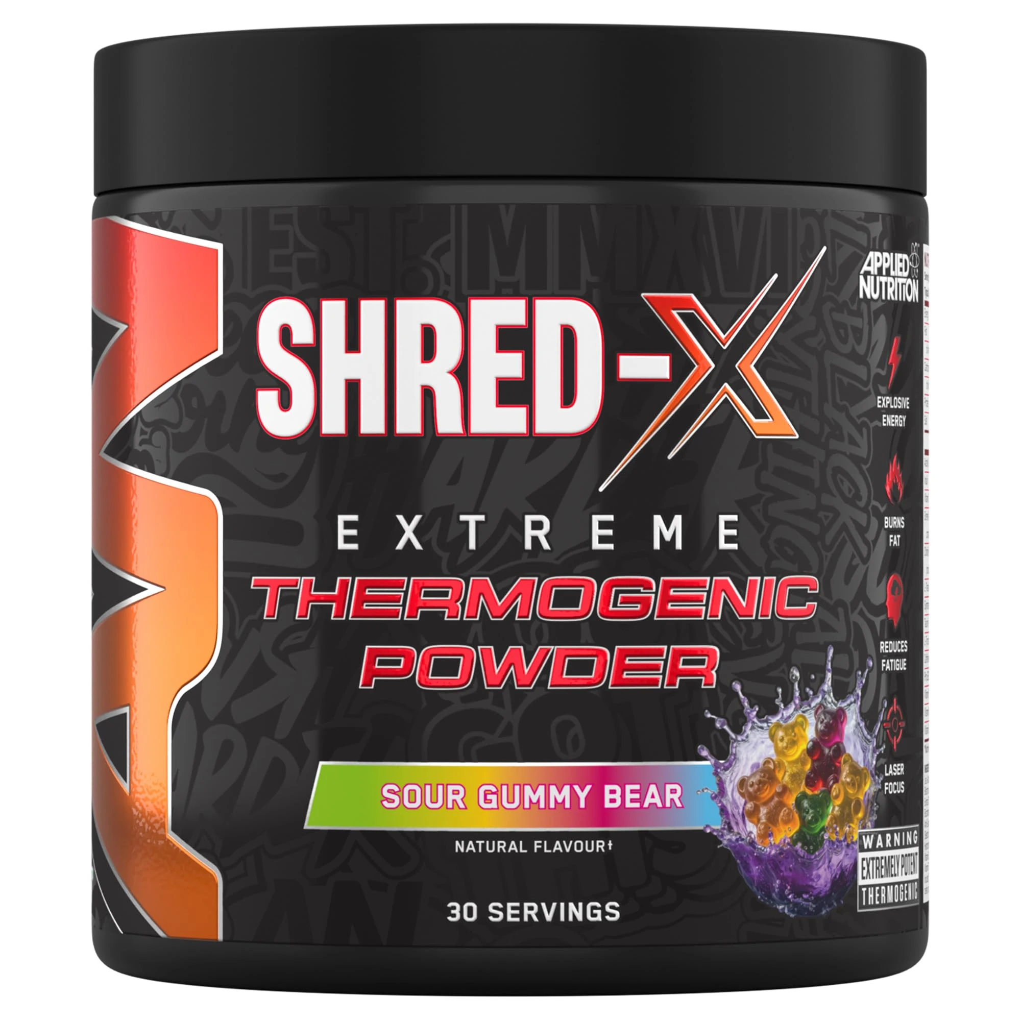 Applied Nutrition Shred X Fat Burner - ABE All Black Everything Fat Burner, Thermo Weight Management (300g - 30 Servings) (Sour Gummy Bear)