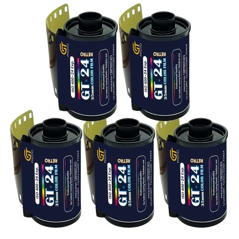 GT Photo GT24FILM 35mm Colour Film Pack of 5 24 Poses Ideal for Photography, Development and Quality Printing