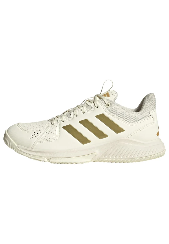 adidas Women's Court Flight Shoes, Off White/Gold met./core Black, 12.5 UK