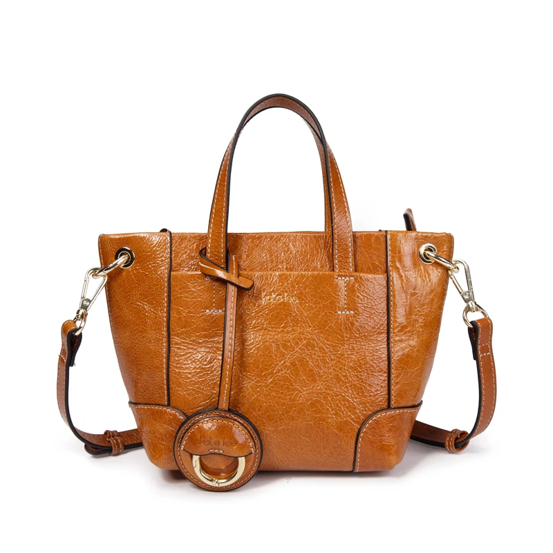 Kate Lee Women's Sac en Cuir Porté Bandoulière Tane Vernis Camel Leather Bag, Standard