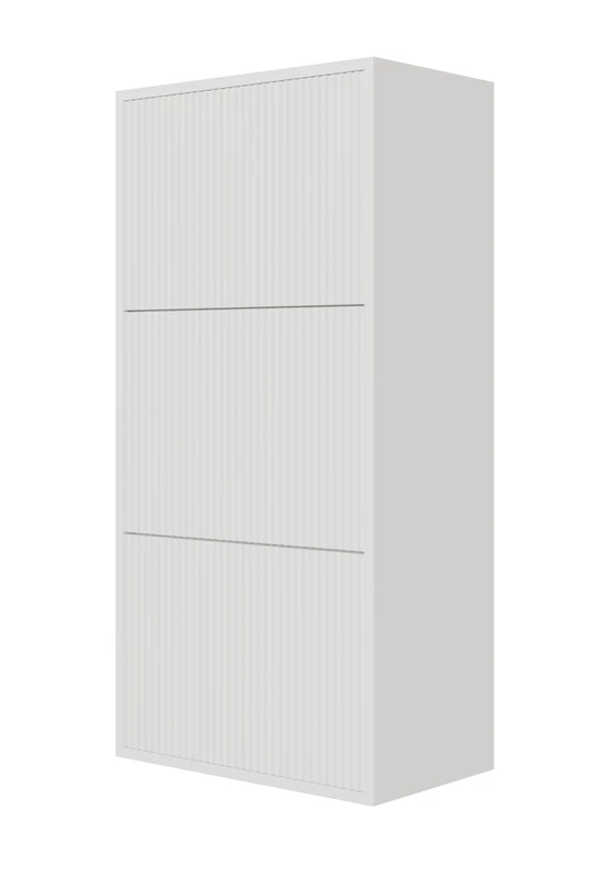 Selsey Shoe Cabinet Shoe Rack 50 cm 3 Flaps Shoe Cabinet 12 Pairs Shoes Hanging White Veldio