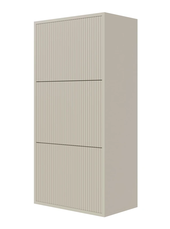 Selsey Veldio Shoe Rack 50 cm 3 Flaps Shoe Cabinet 12 Pairs Shoes Storage Hanging Grey Beige