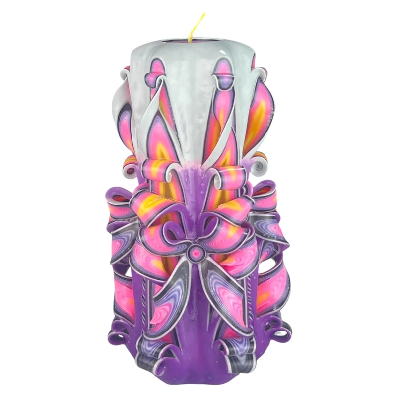 Handmade Design Candle, Odorless Decorative Candle 120 x 220 mm, 126 Hours Long Burning Cylindrical Candle, Smokeless Cotton Wicks, Ideal Home Decoration and Versatile Gift