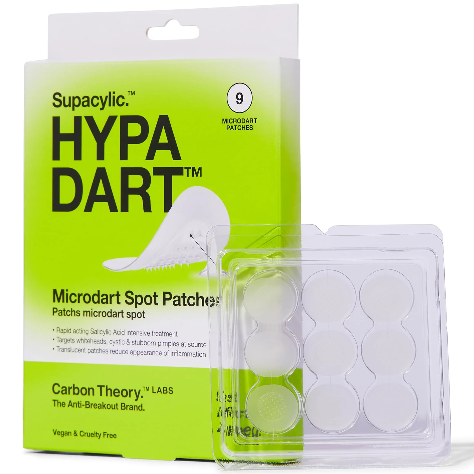 Carbon Theory Supacylic Hypa Dart Microdart Pimple Patch - 9 x Clear Pimple Patches - Micro Dart Pimple Patches - Spot Patches Microdart - Vegan Spot Treatment
