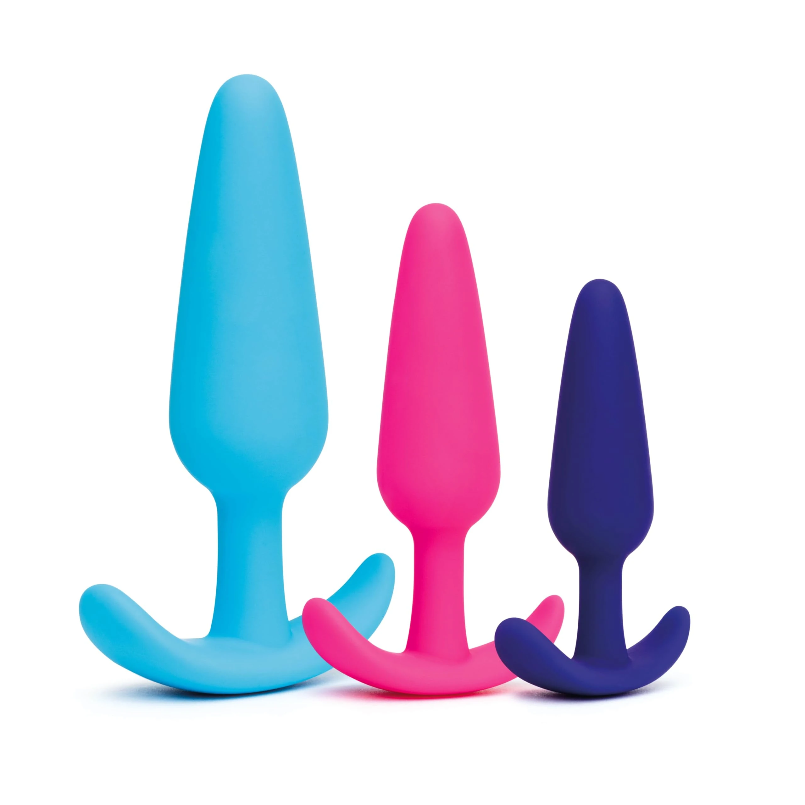 Lovehoney Silicone Butt Plug Kit - 3 Piece Anal Training Kit - Progressive Size Small to Large Flared Base Anal Plugs - 2.9-4.4 inch Adult Sex Toys for Men, Women & Couples