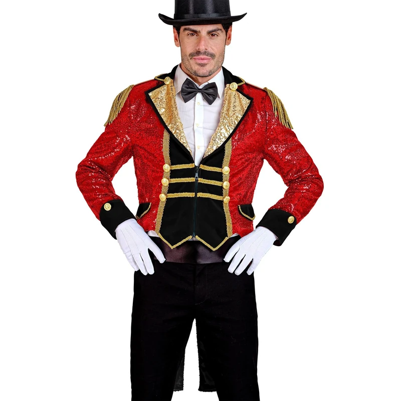 W WIDMANN MILANO Party Fashion 60992 Paillettenfrack Zirkusdirektor Sequin Frack Circus Director, red, M