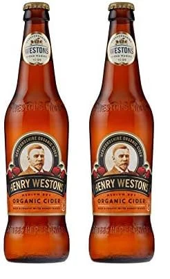 Henry Westons Organic Cider 8 x 500 ml Glass Bottles, 6% ABV – Multipack | Rich & Fruity Medium Dry with Honey Notes | Made Using Apples from our Organic Orchards (Pack of 2) - Image 1