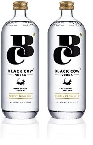 Black Cow vodka | 70cl | 40% Vol | Exceptionally Smooth | Award Winning | Zero Waste | Premium Sipping Vodka | Cocktails (Pack of 2)