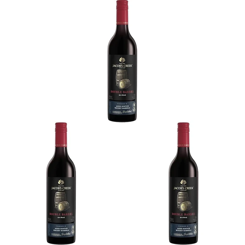 Jacob's Creek Double Barrel Matured Shiraz Red Wine, 75 cl (Pack of 3)