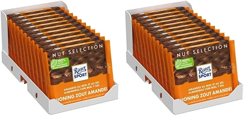 Ritter Sport Honey Salted Almond 100g (Pack of 22)