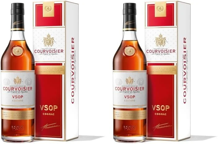 Courvoisier VSOP | Cognac Brandy | Peach, Almonds and Vanilla | Cognac Masters 2023 Winner | 40 Percent ABV | 70 cl (Pack of 2)