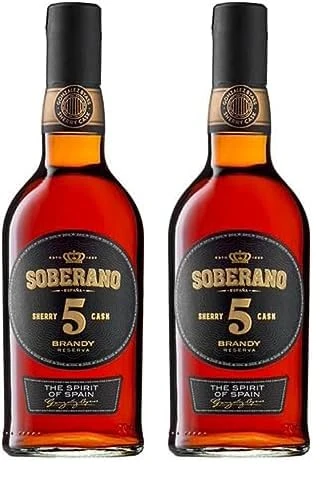 Soberano 5 Reserva - Spanish Brandy Reserva, 5 Year Aged Brandy in American Oak Casks, 70 cl Bottle, Packaging May Vary (Pack of 2)