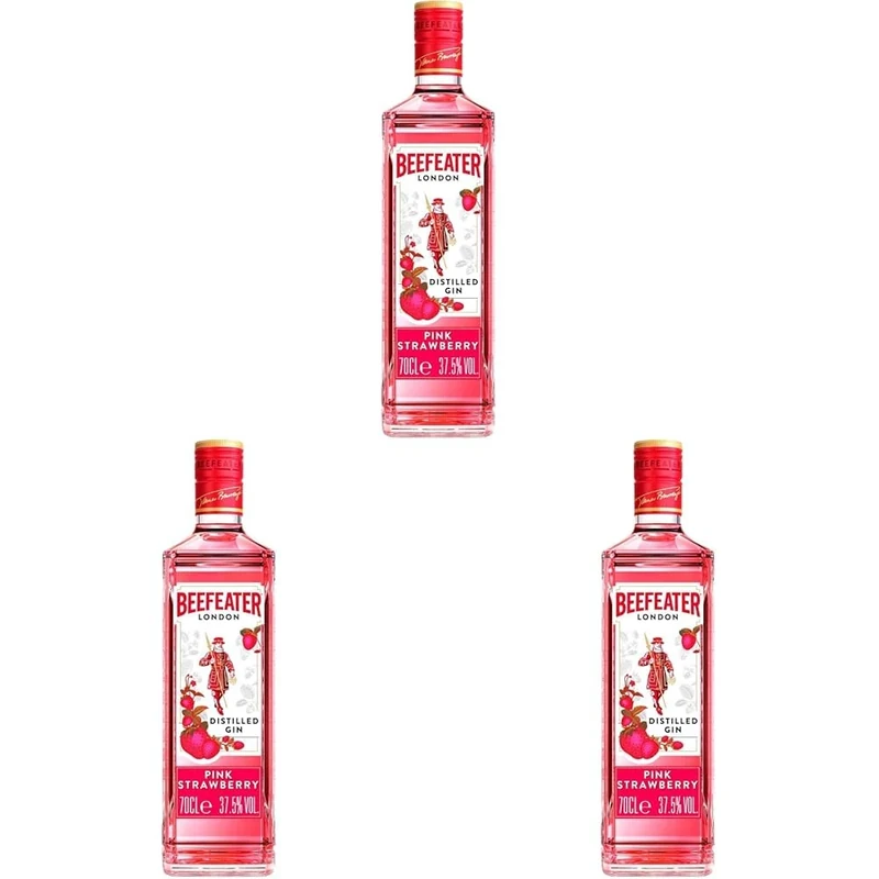 Beefeater Pink Strawberry Flavoured Gin, 70 cl (Pack of 3)