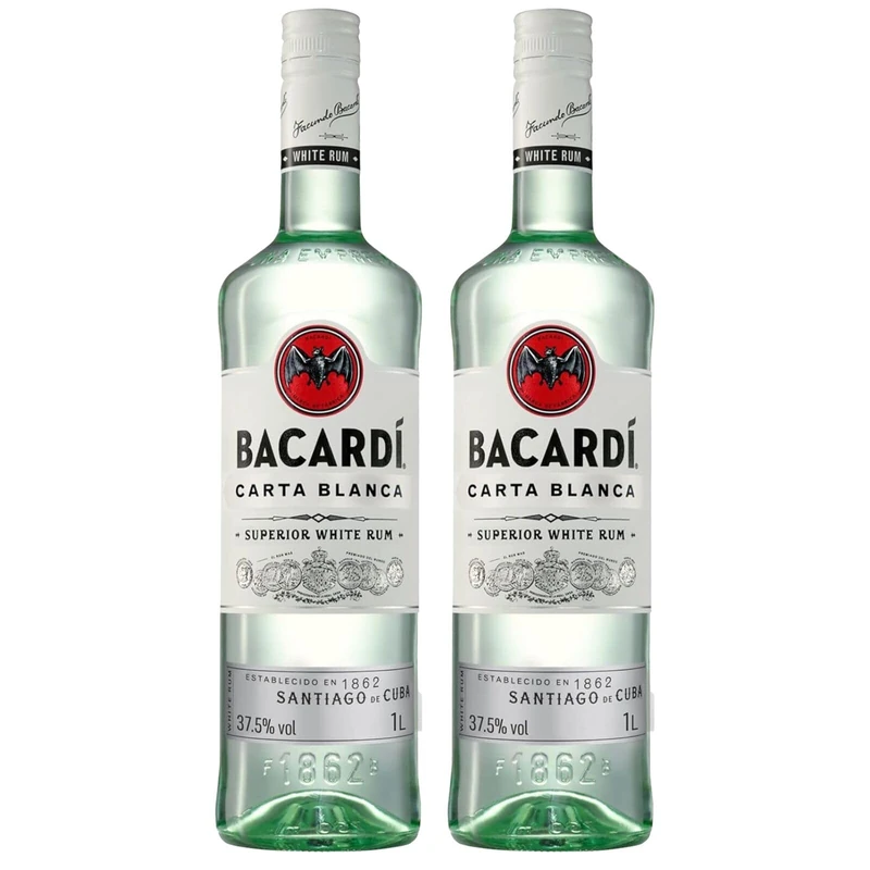 Bacardi Carta Blanca Superior White Rum - 1L (Pack of 2)