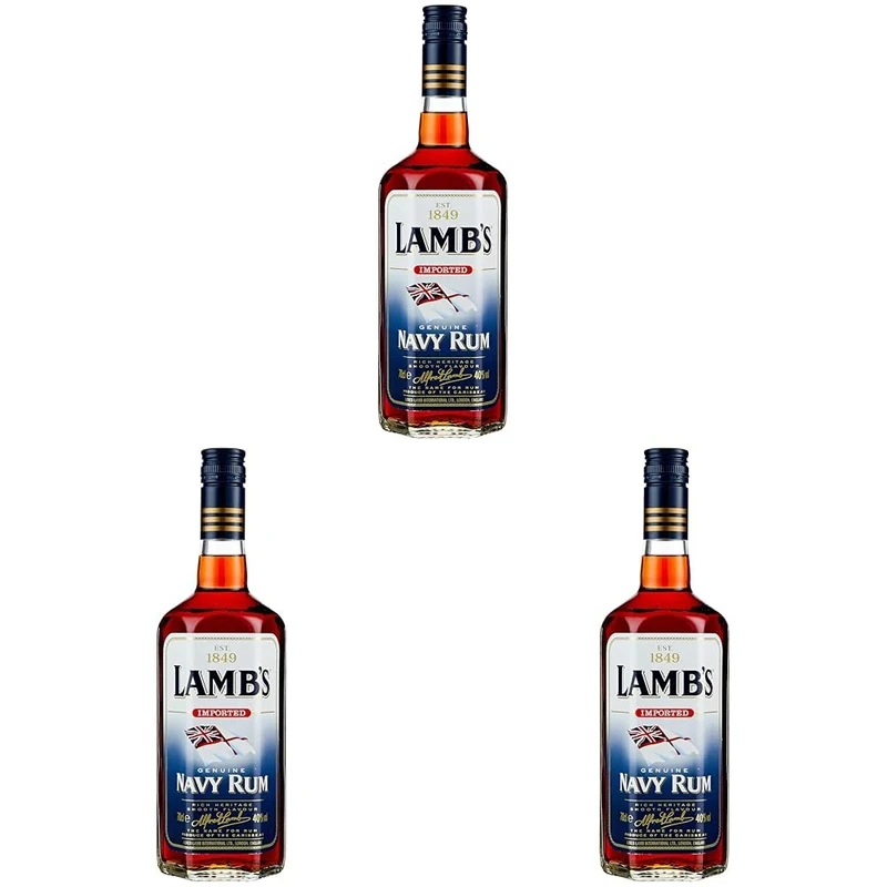 Lamb's Navy Dark Rum, 70cl (Pack of 3)