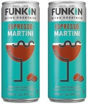 Funkin Espresso Martini Pre-Mixed Cocktail Cans 200 ml (Case of 12) - Premium Ready to Drink Cocktails - Bar Quality Drinks At Home - Nitro Infused (Pack of 2)