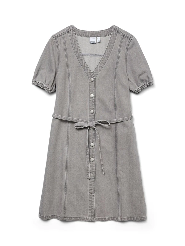 VERO Moda Female Denim Dress VMJANET Short Dress, Light Grey Denim, M