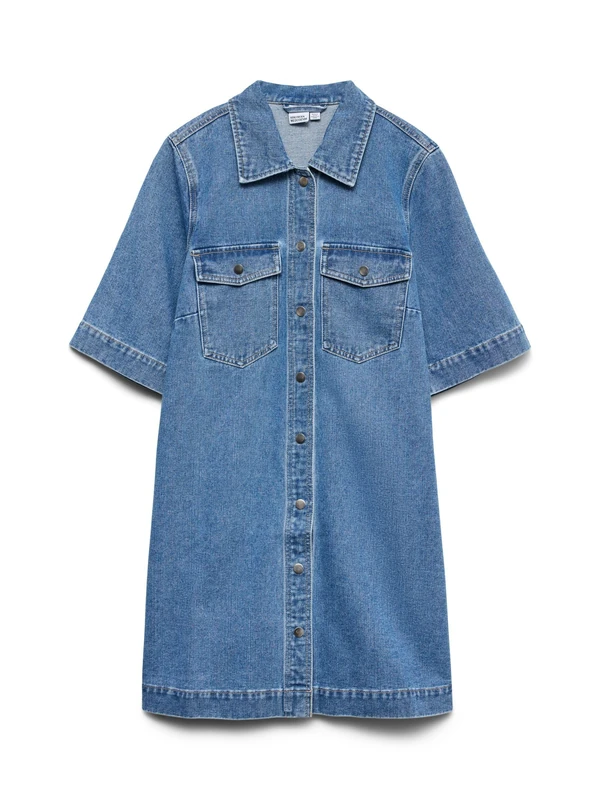 VERO MODA Female Denim Dress VMFENJA Short Dress, Medium Blue (Medium Blue Denim), M - Image 1