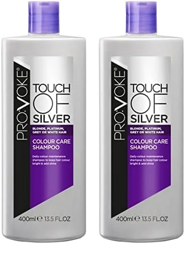 PROVOKE Touch Of Silver Shampoo 400 ml, Daily Colour Protect, Prolongs Colour and Adds Shine (Pack of 2)